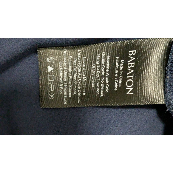 Aritzia Babaton Navy V-Neck Short Sleeve Maxi Dress Side Slit Size L - Picture 9 of 10